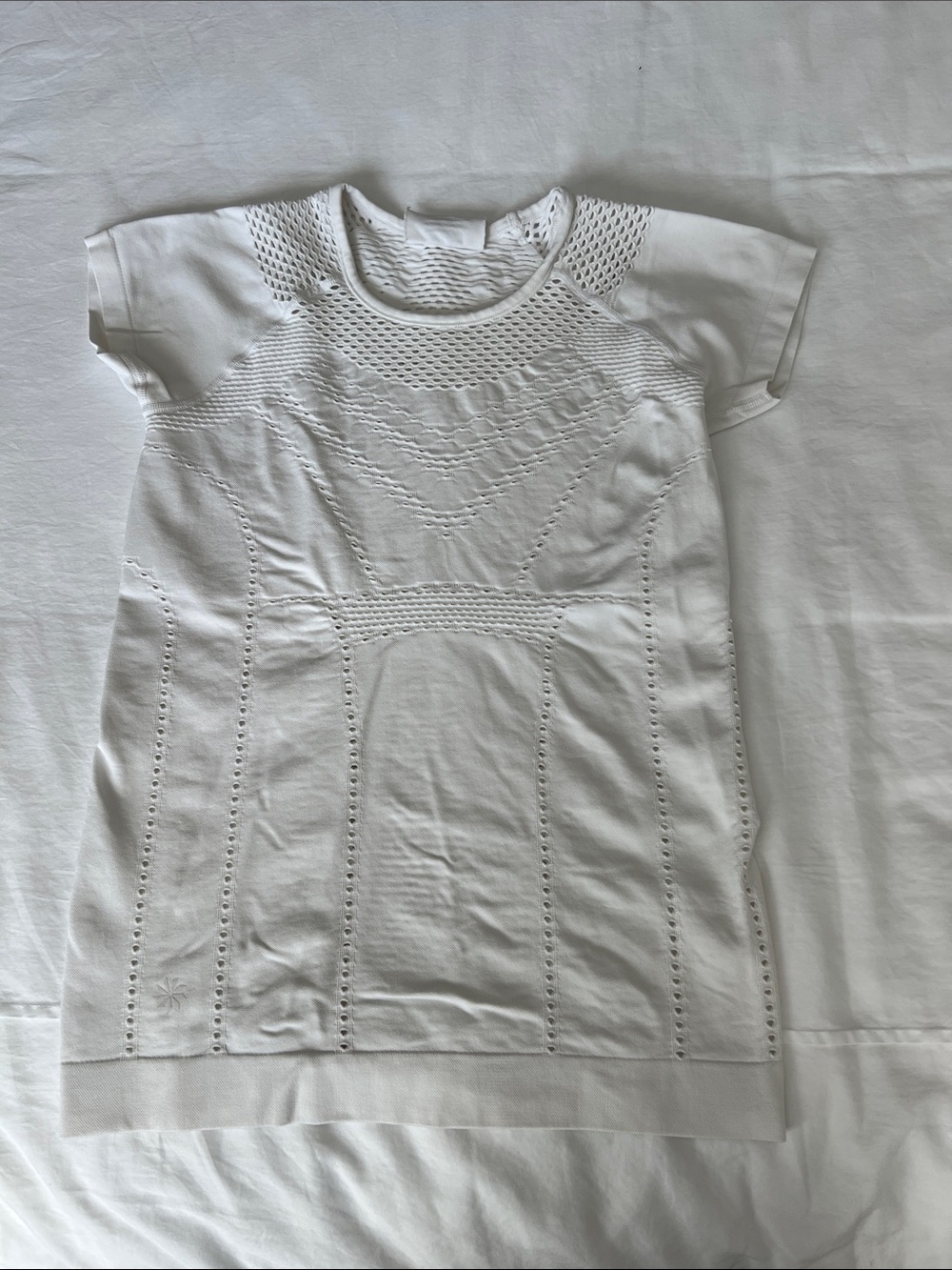 Athleta White Short-Sleeve Performance Knit Tank Top